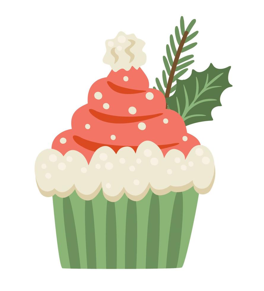 Christmas and Happy New Year sweet. Isolated illustration. Vector design element.