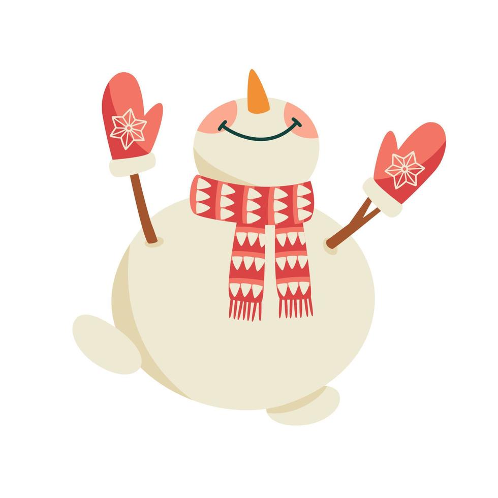 lindo muñeco de nieve de navidad. ilustración aislada. diseño de elementos vector