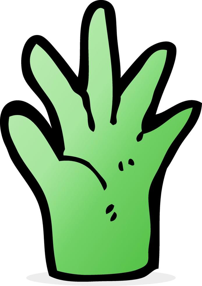 cartoon green hand symbol vector