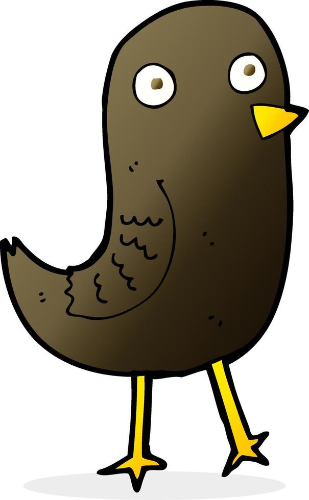 funny cartoon bird vector