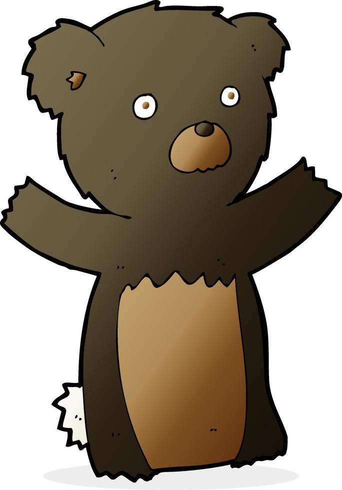 cartoon black bear cub vector