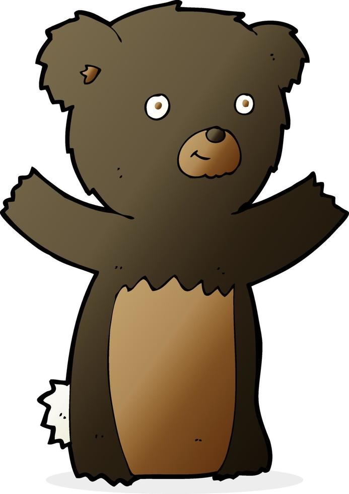 cartoon black bear cub vector