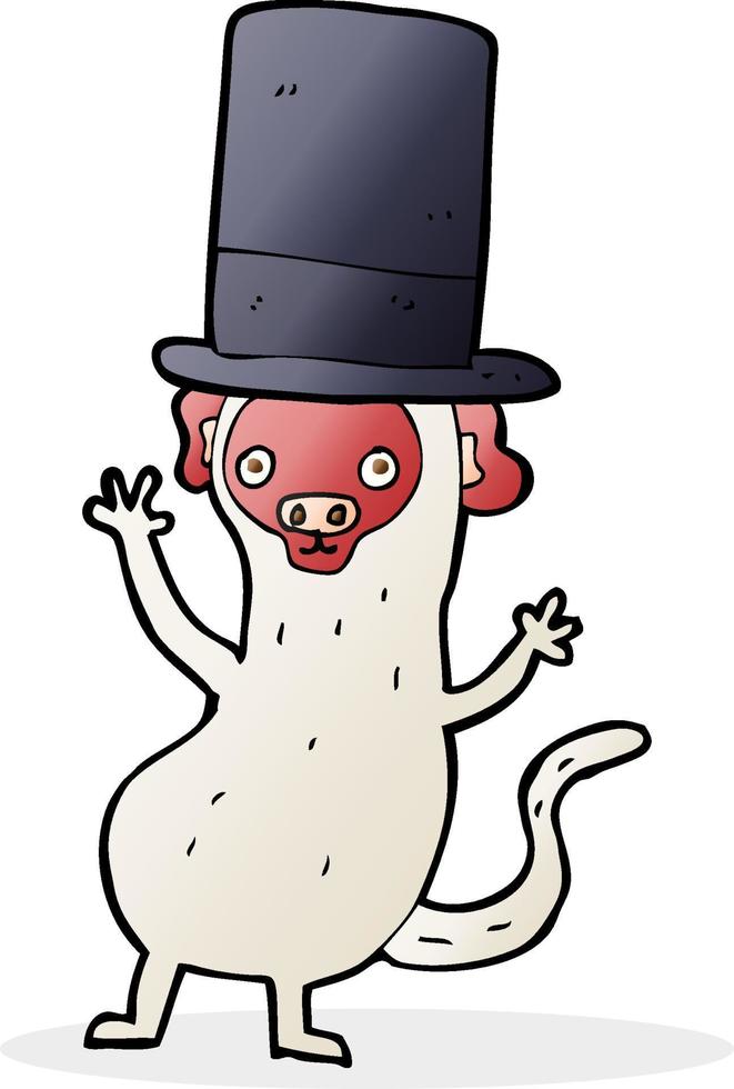 cartoon monkey in top hat vector