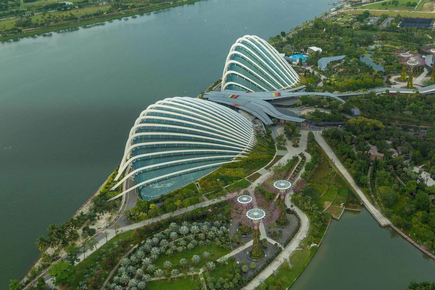 vista del horizonte de la ciudad de singapur foto