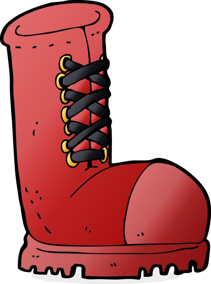 cartoon old work boot vector
