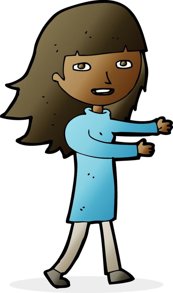 cartoon happy girl vector