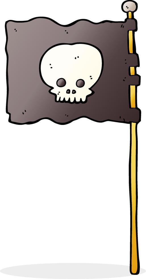 caricatura, ondear, bandera pirata vector