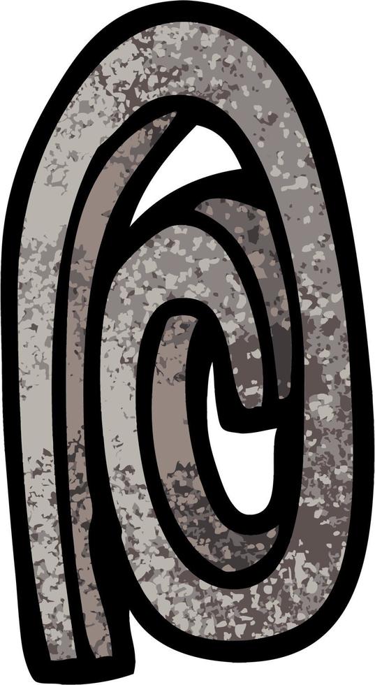 grunge textured illustration cartoon paper clip vector