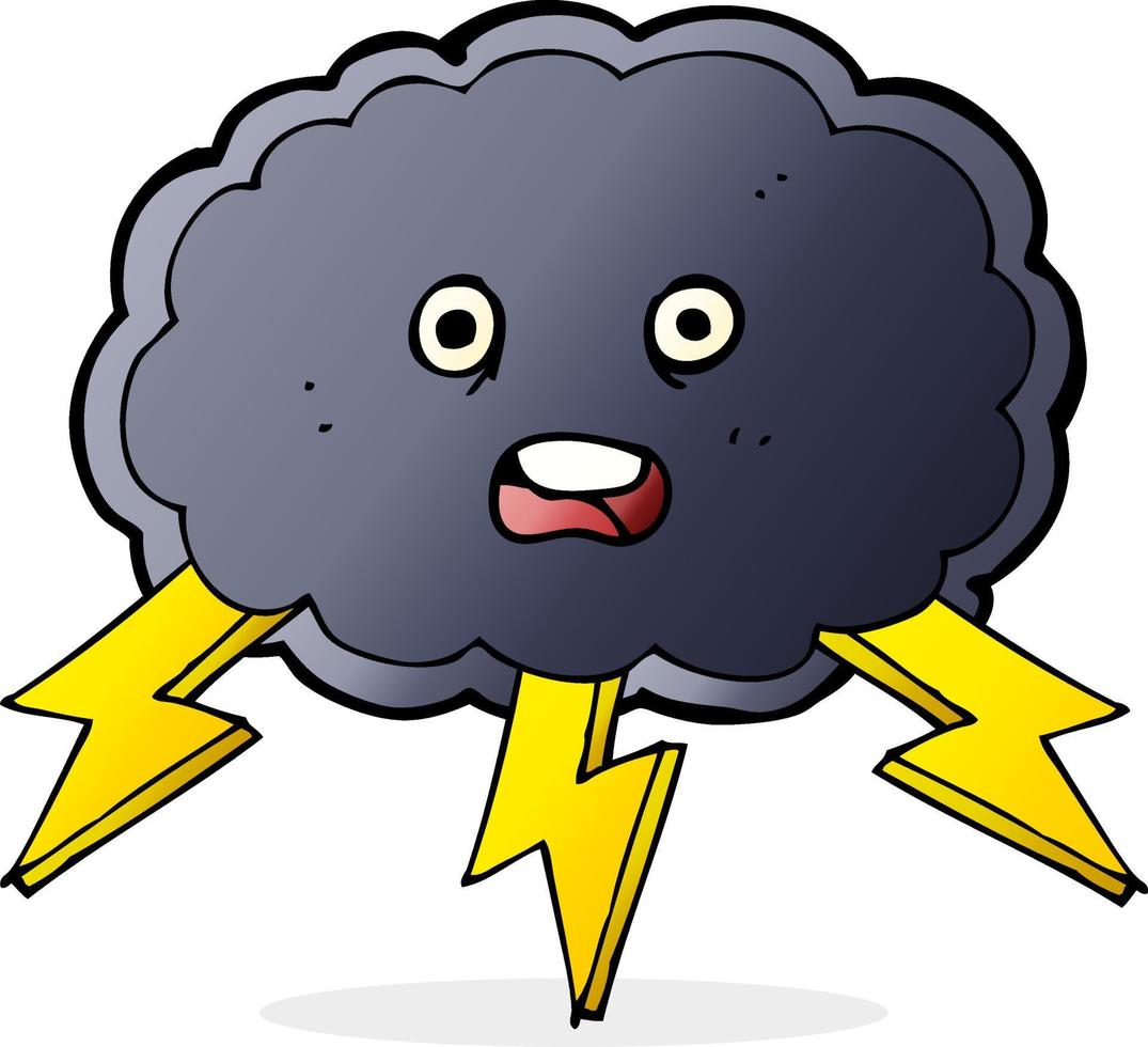 cartoon cloud and lightning bolt symbol vector