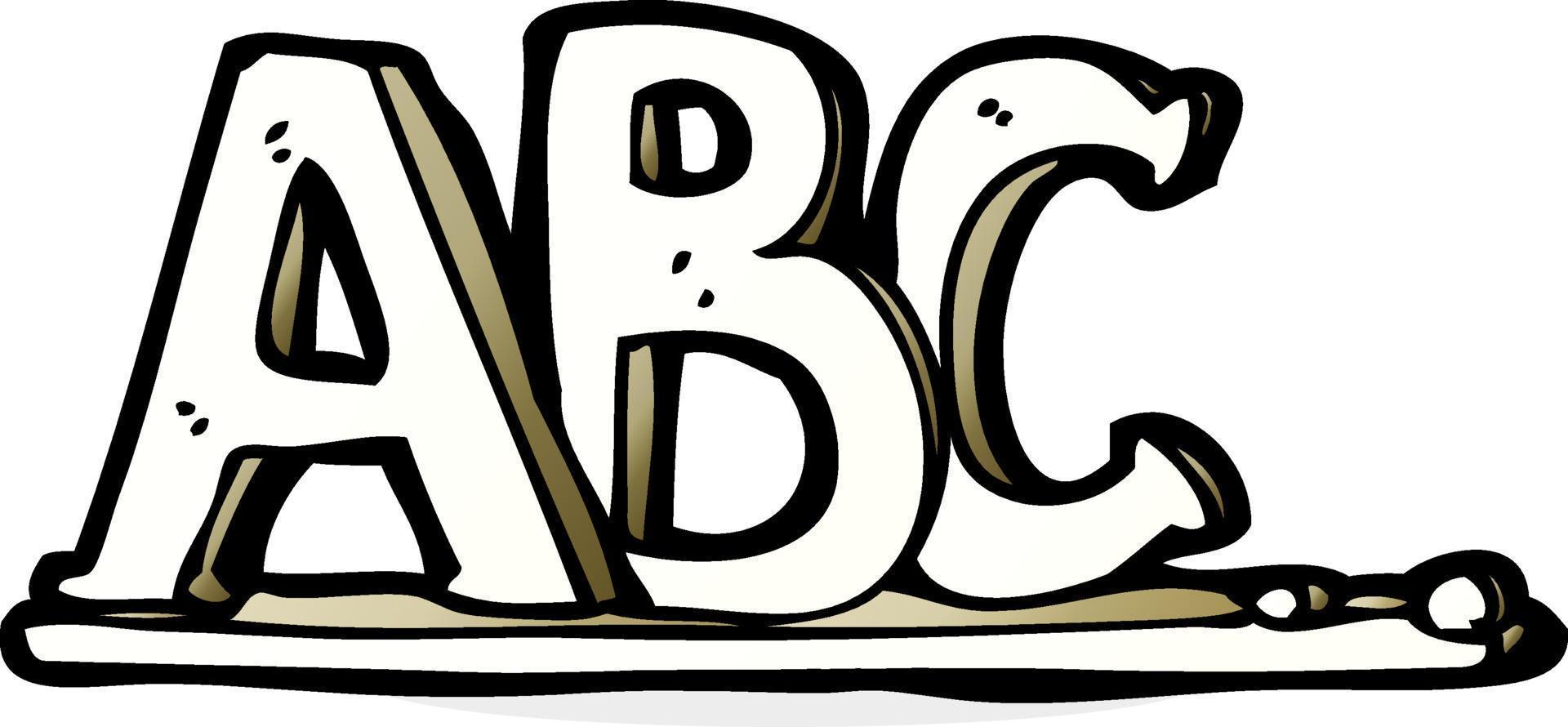 letras abc de dibujos animados vector