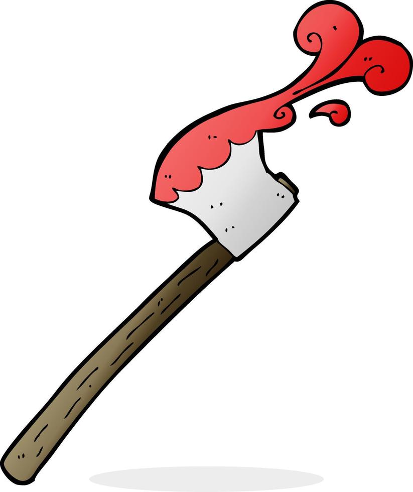 cartoon bloody axe vector