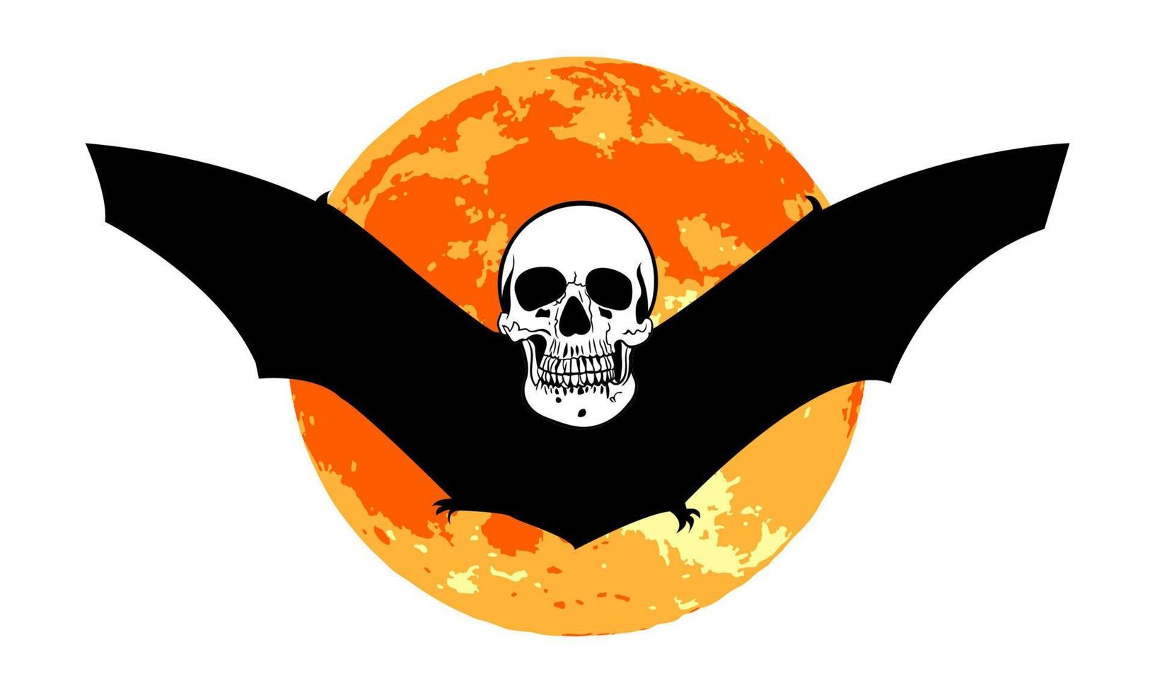 Skull bat Halloween vector