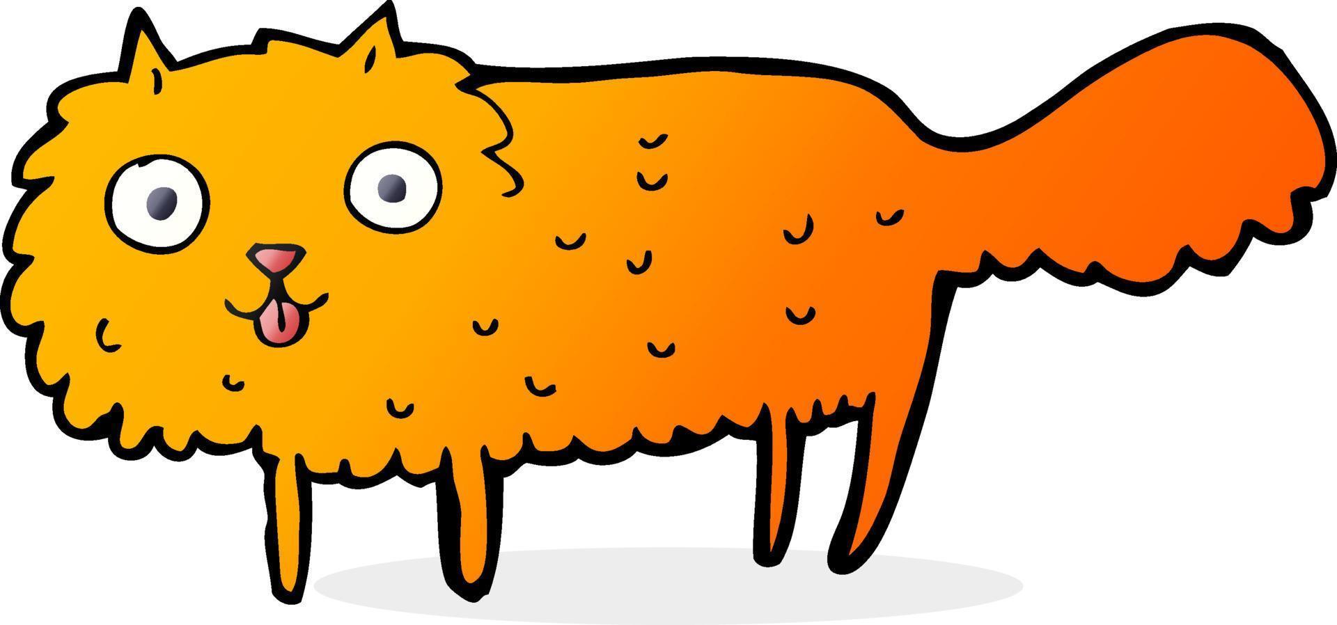 gato peludo de dibujos animados vector