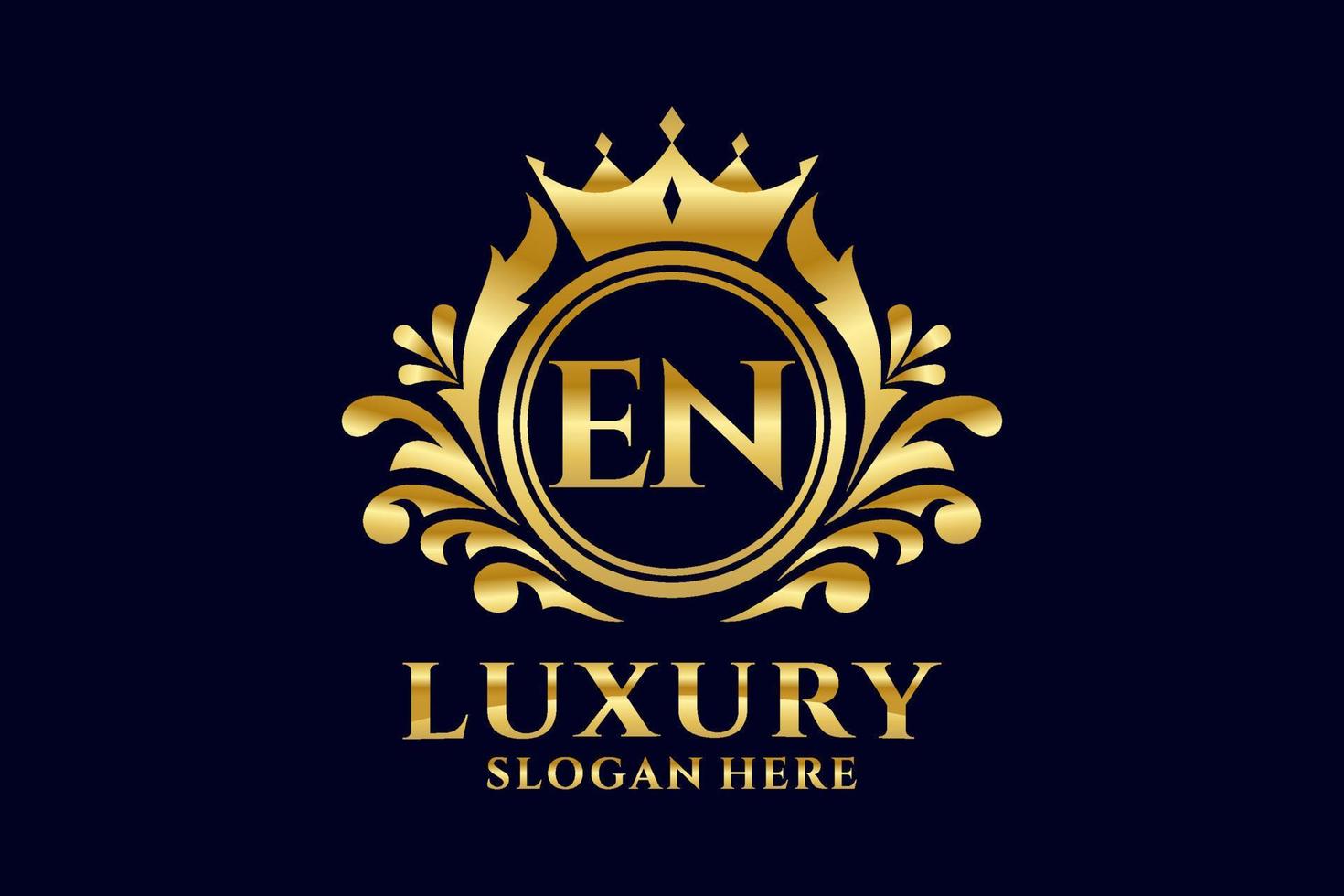 Initial EN Letter Royal Luxury Logo template in vector art for luxurious branding projects and other vector illustration.