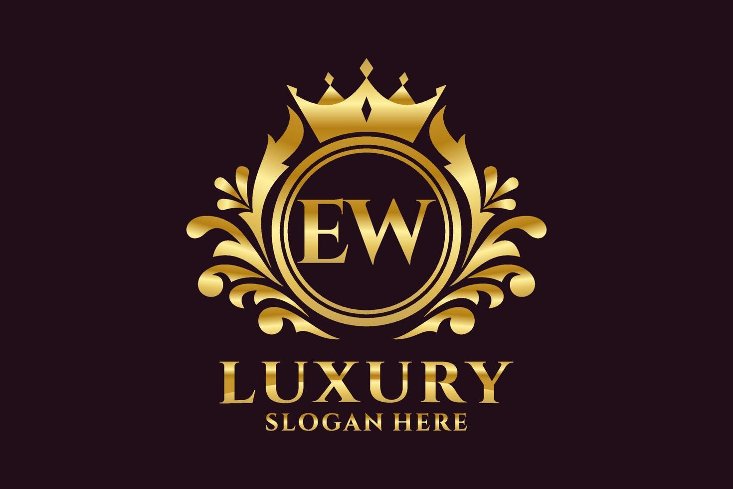 Initial EW Letter Royal Luxury Logo template in vector art for luxurious branding projects and other vector illustration.