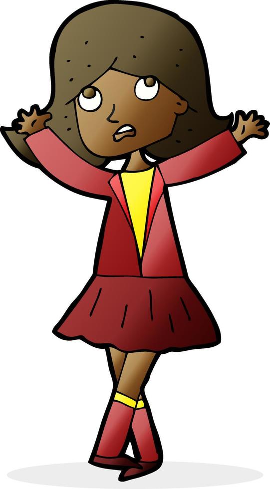 cartoon unhappy girl vector