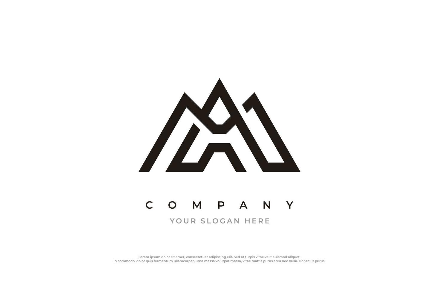 Initial Letter AM Logo or MA Monogram Logo Design Vector