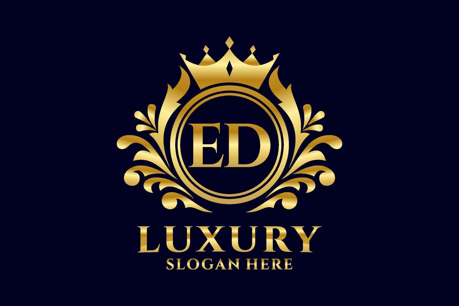 Initial ED Letter Royal Luxury Logo template in vector art for luxurious branding projects and other vector illustration.