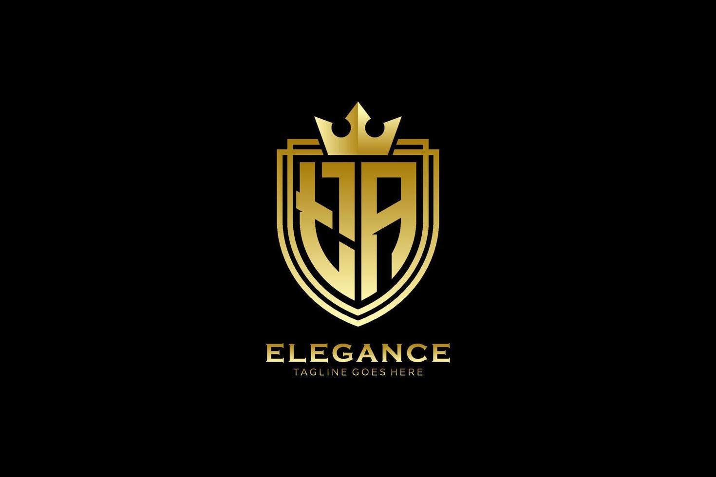 initial TA elegant luxury monogram logo or badge template with scrolls and royal crown - perfect for luxurious branding projects vector