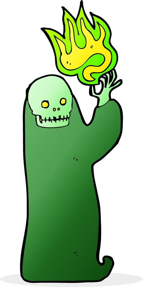cartoon waving halloween ghoul vector