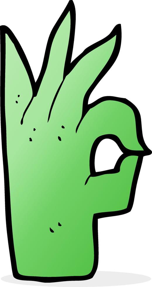 cartoon okay hand gesture vector