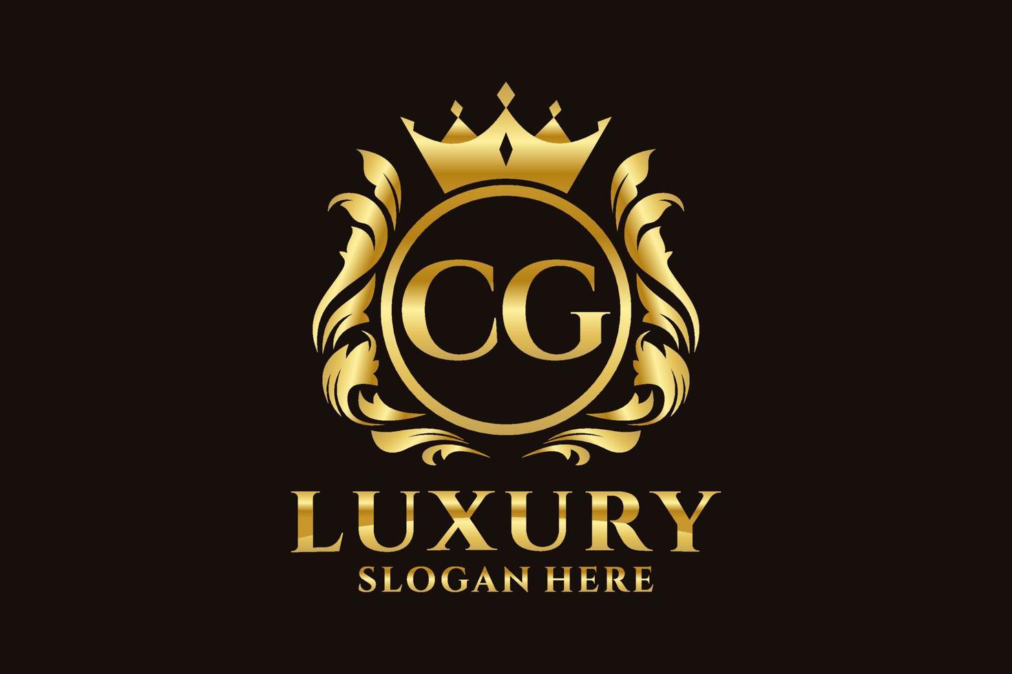 Initial CG Letter Royal Luxury Logo template in vector art for luxurious branding projects and other vector illustration.