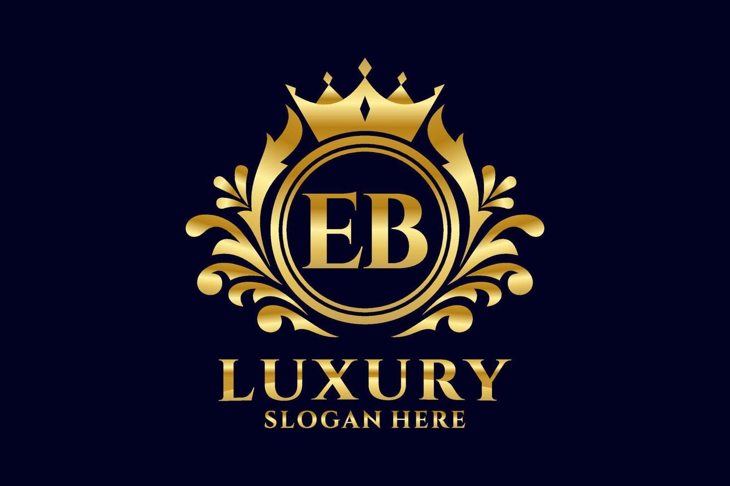 Initial EB Letter Royal Luxury Logo template in vector art for luxurious branding projects and other vector illustration.