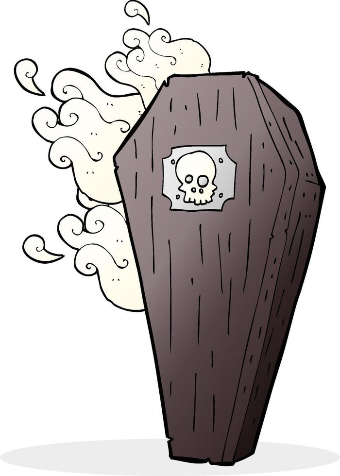 spooky cartoon coffin vector