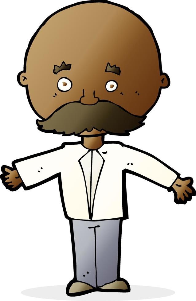 cartoon man with mustache vector