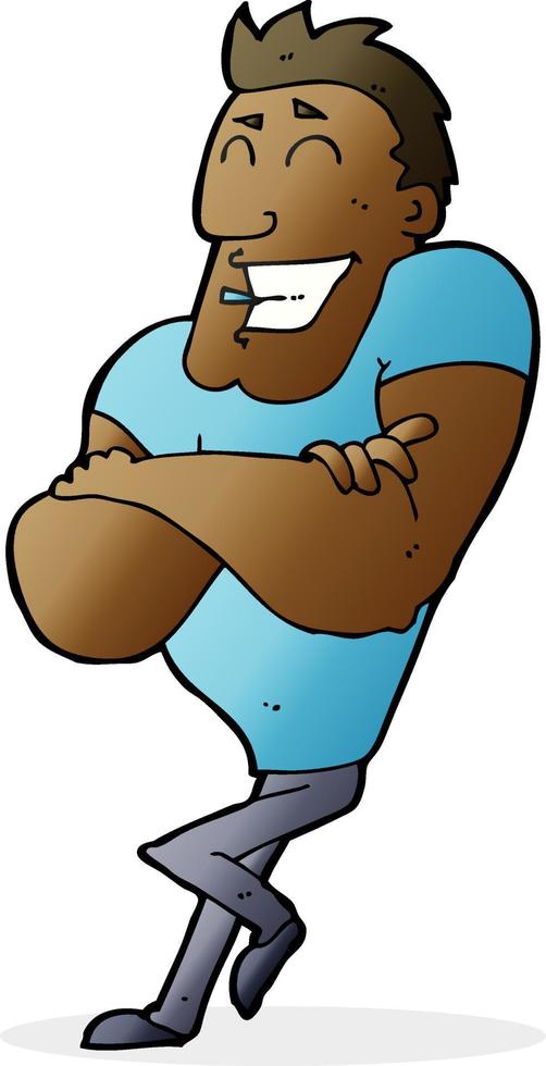 cartoon muscle guy vector