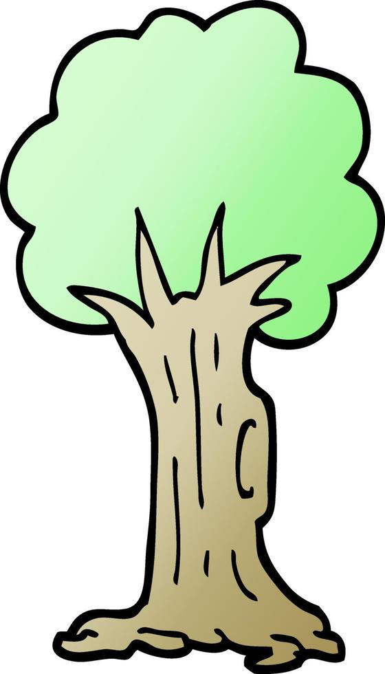 árbol de dibujos animados de ilustración de gradiente de vector