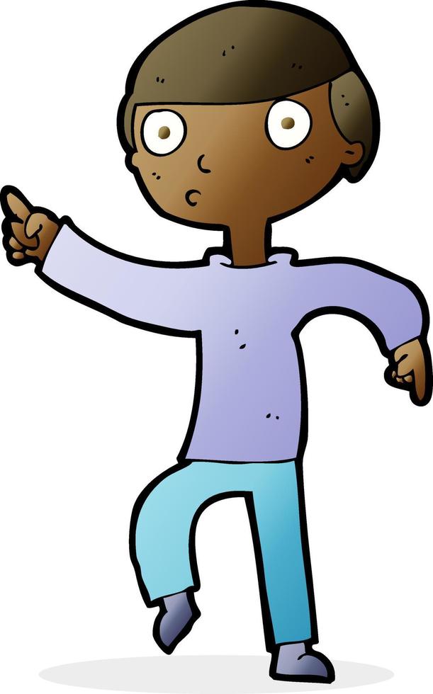 cartoon boy pointing vector