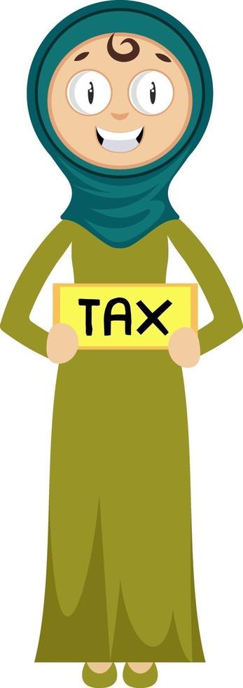 Woman with tax, illustration, vector on white background.