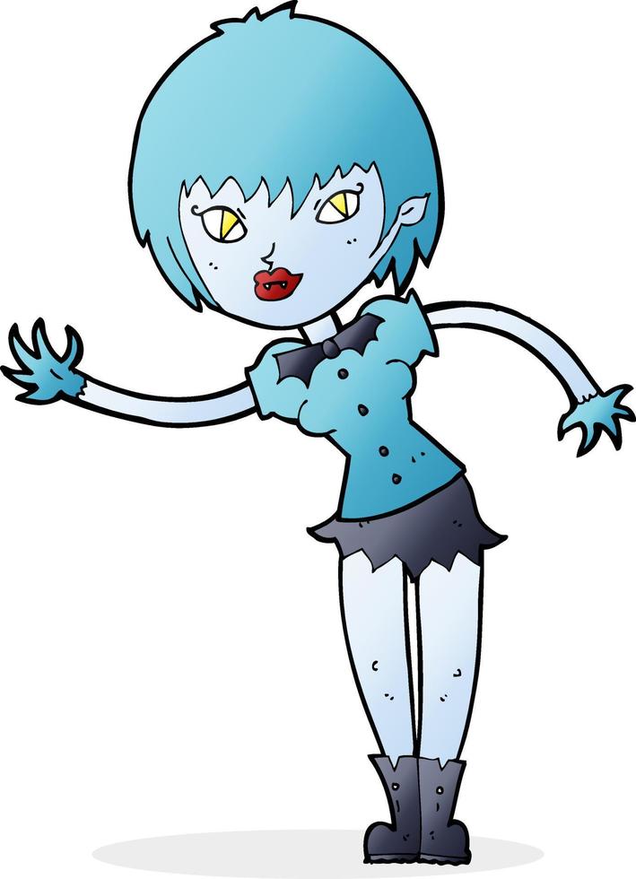 cartoon vampire girl welcoming vector