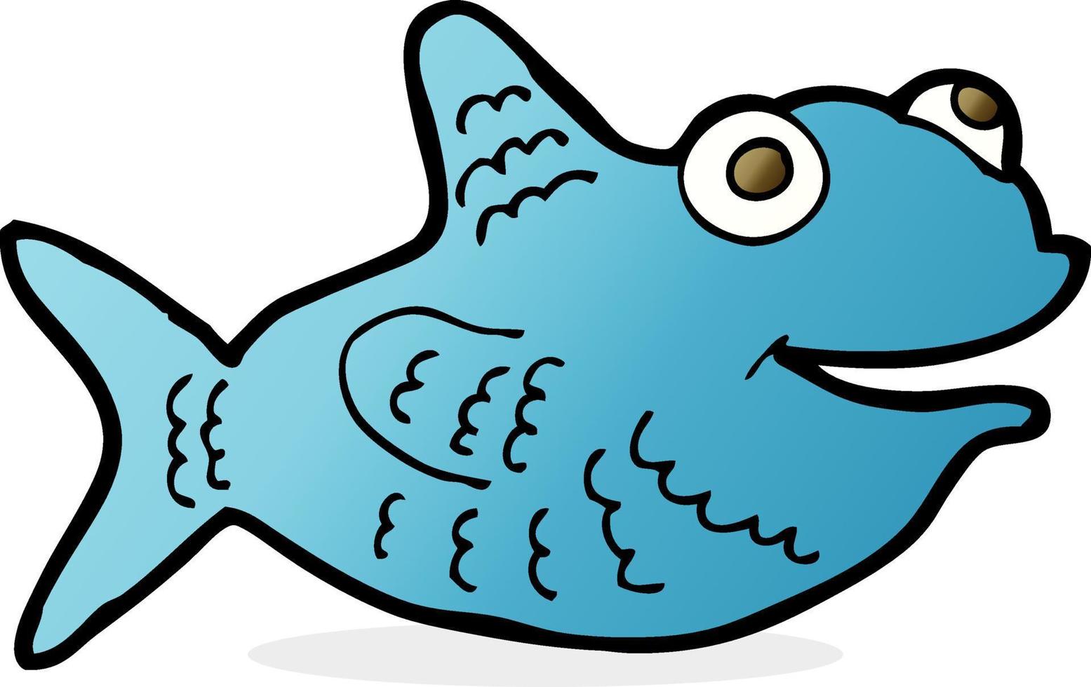 cartoon happy fish vector