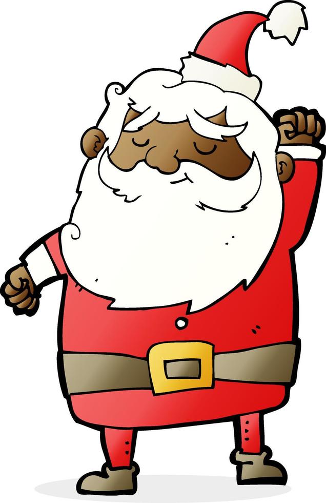 cartoon santa claus punching air vector