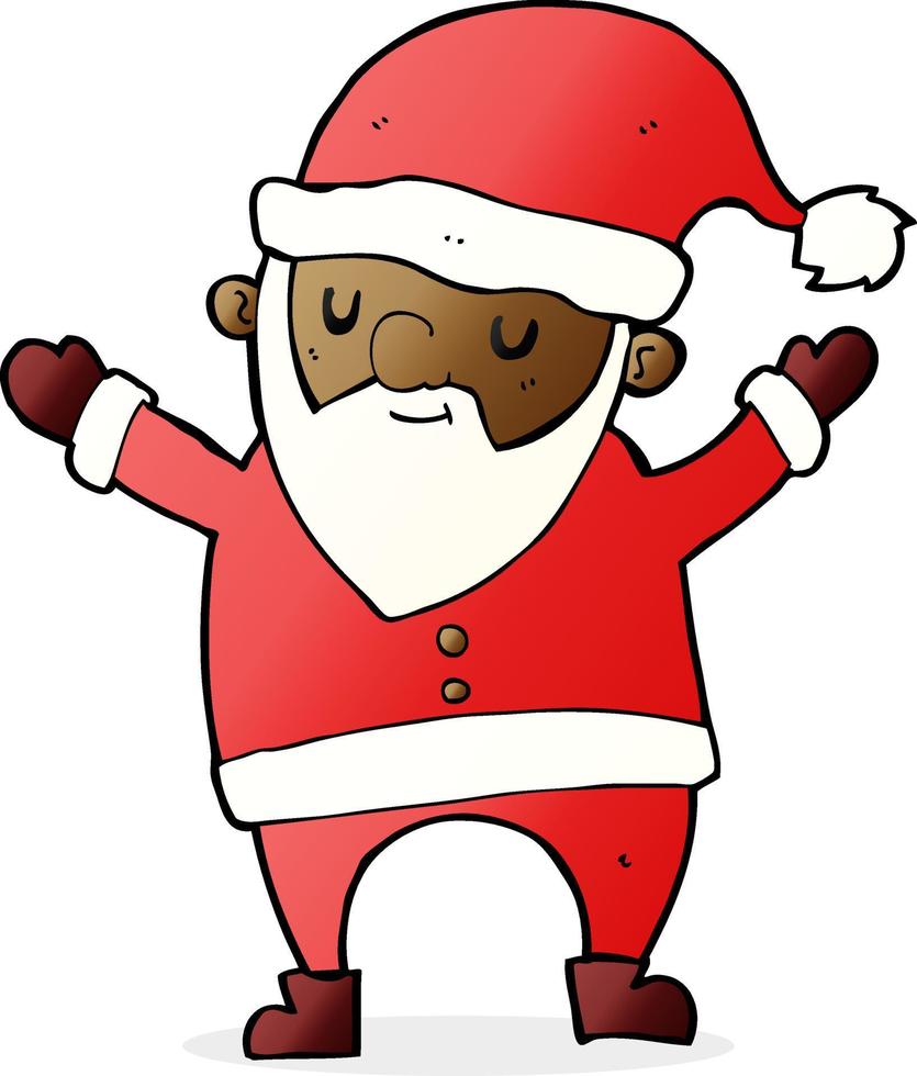 cartoon dancing santa vector