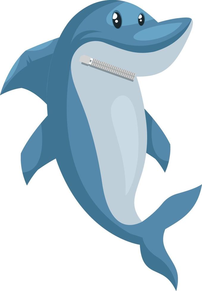 Shark is happy, illustration, vector on white background.