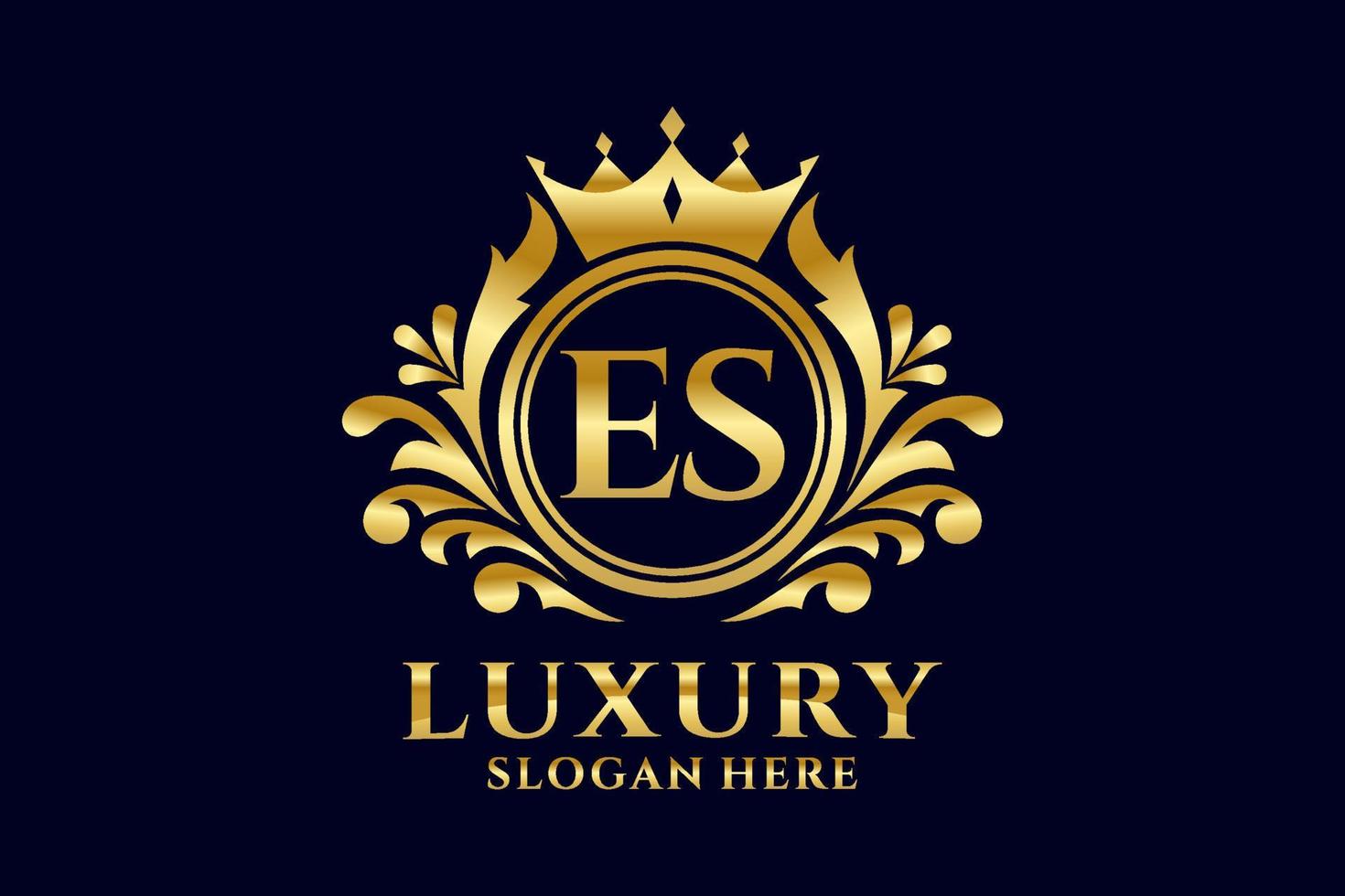 Initial ES Letter Royal Luxury Logo template in vector art for luxurious branding projects and other vector illustration.