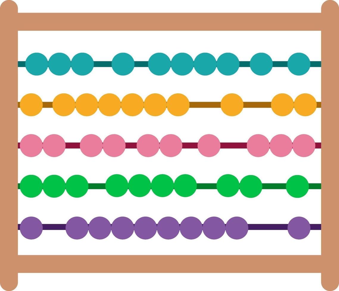Abacus math, illustration, vector on white background