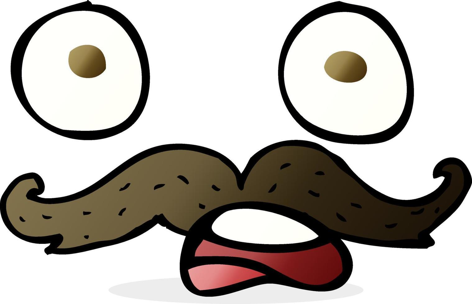 cara de bigote de dibujos animados vector