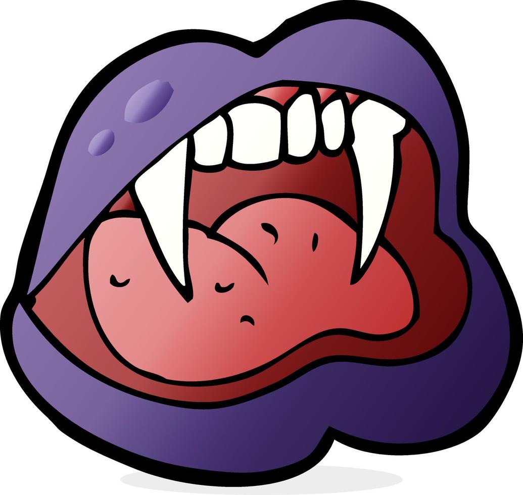 cartoon vampire lips vector