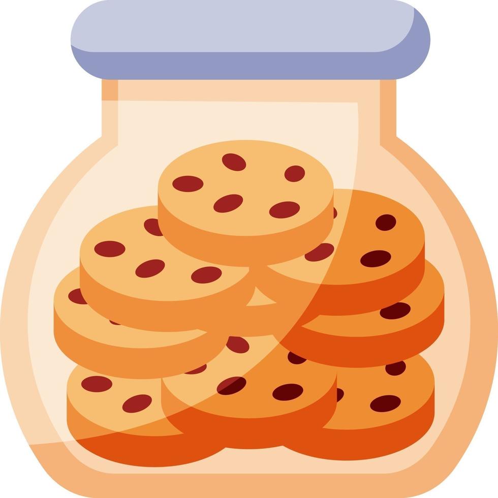 Biscuits in jar, illustration, vector on white background