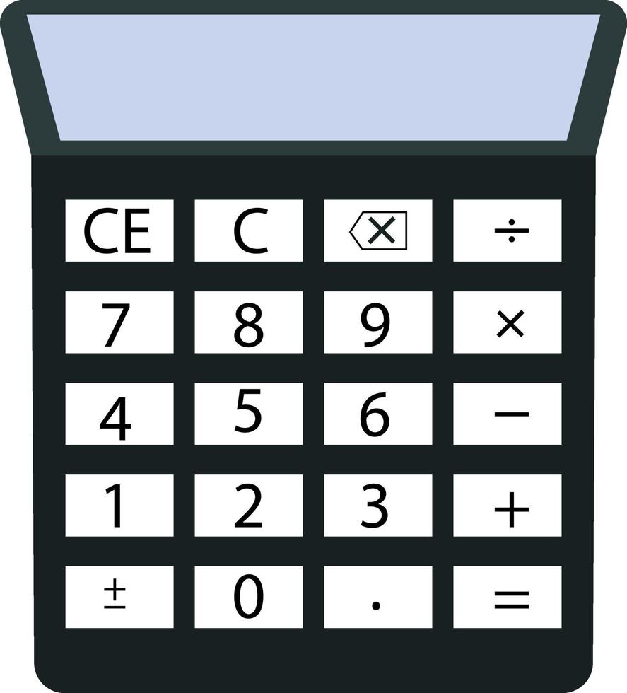 Black calculator, illustration, vector on white background