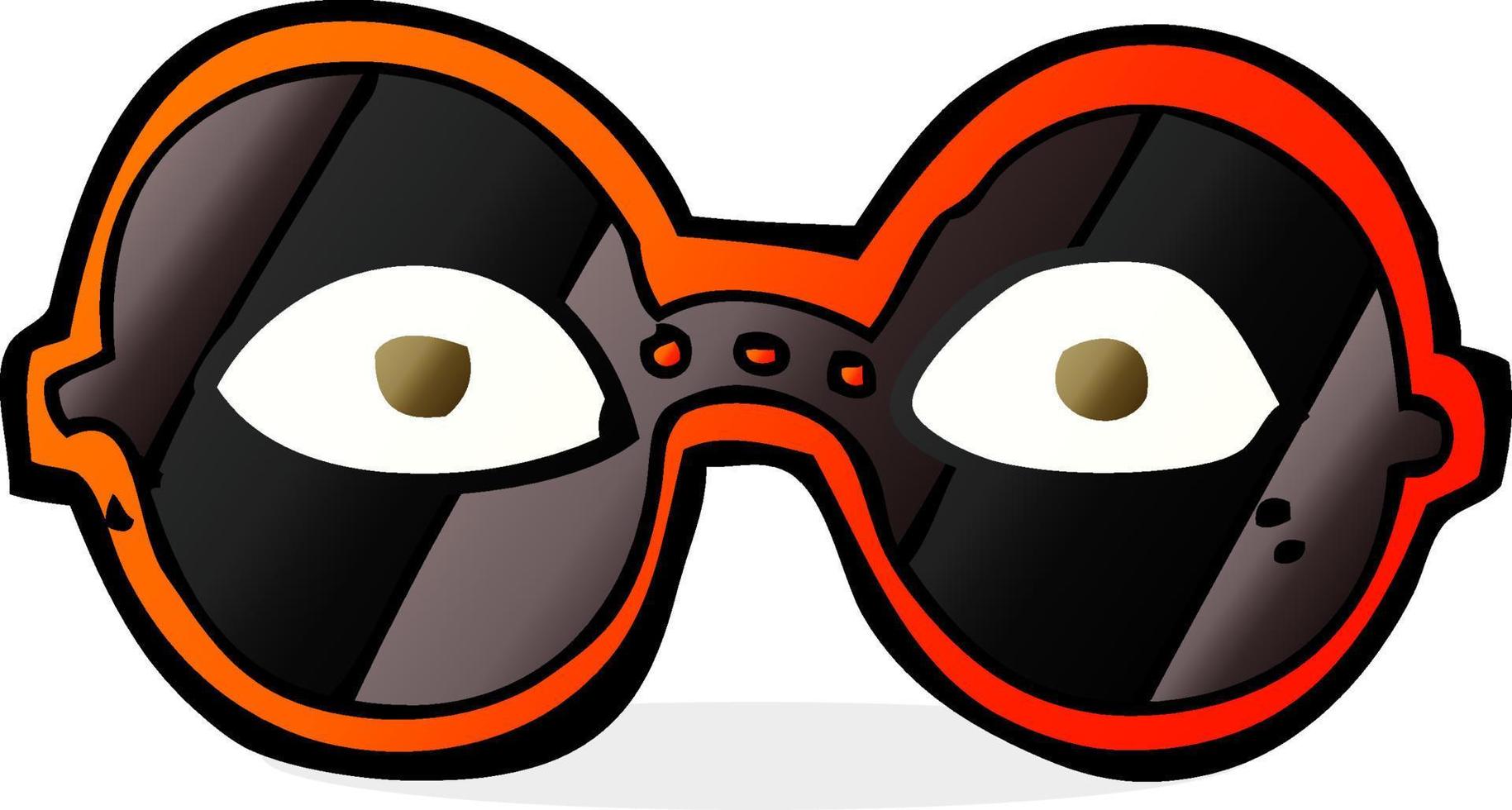 cartoon eyes in dark glasses vector