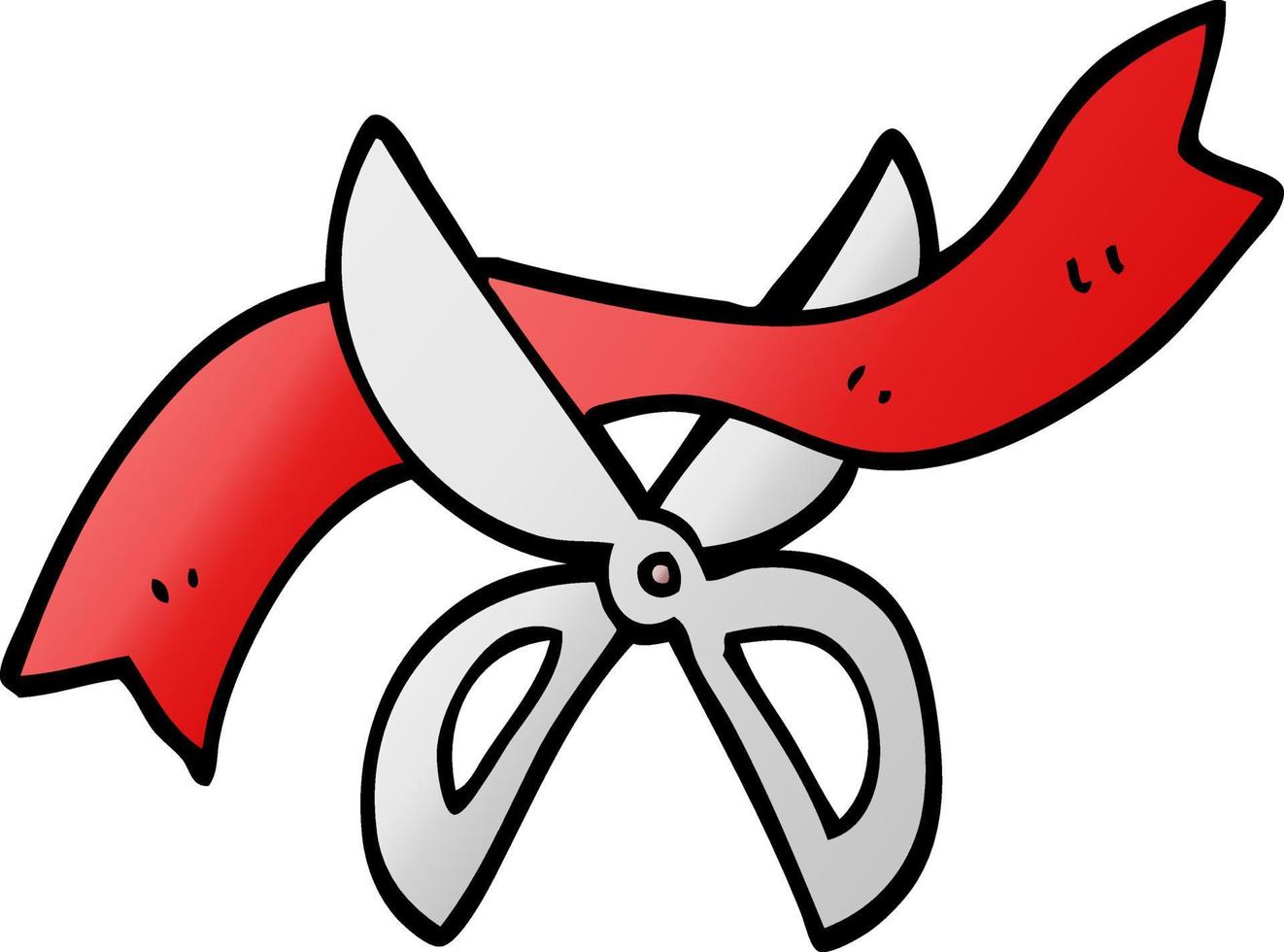 vector gradient illustration cartoon ceremony scissors