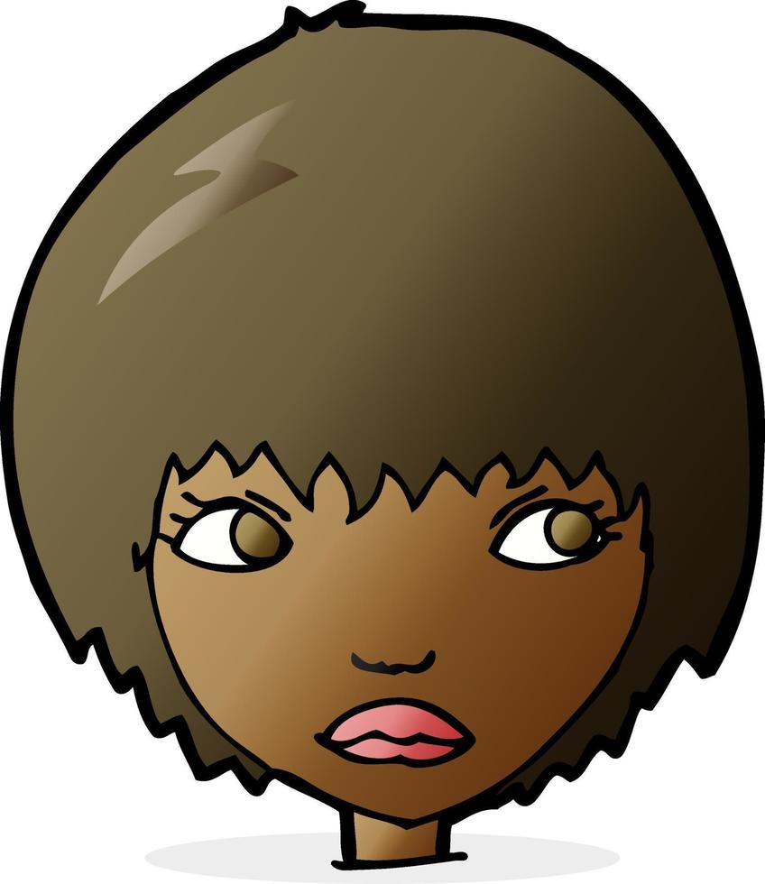 cartoon unhappy girl vector