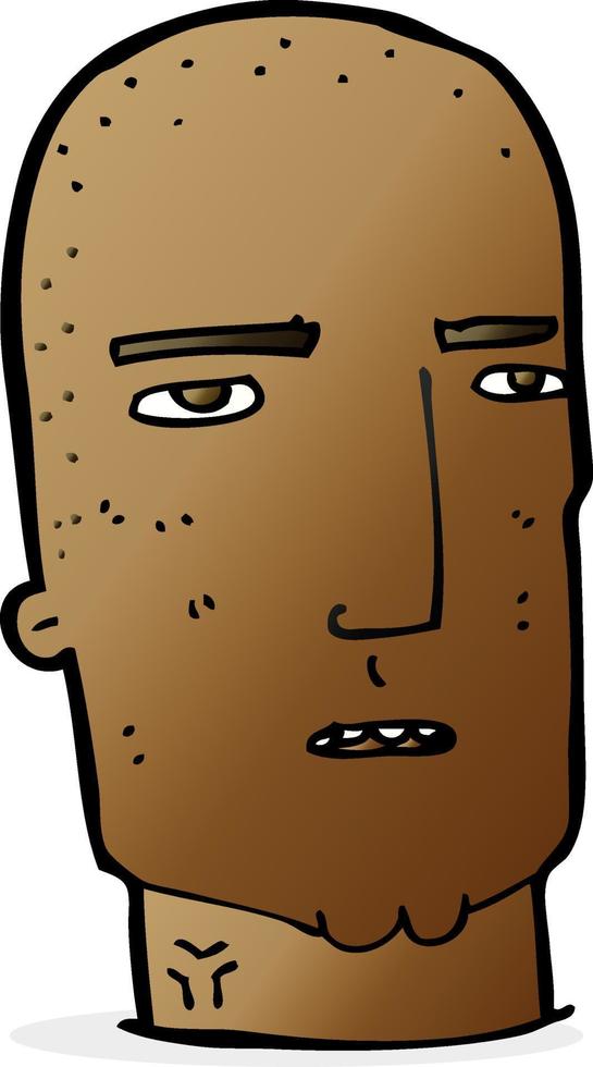 cartoon bald tough guy vector