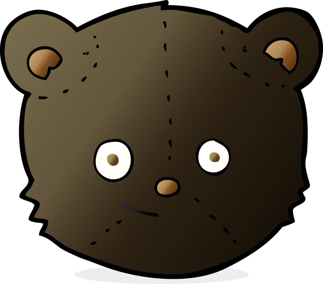 cabeza de oso negro de dibujos animados vector