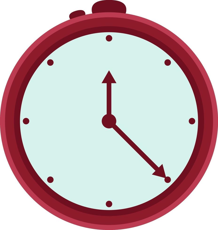 reloj rojo, ilustración, vector sobre fondo blanco